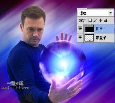 Photoshop为帅哥加上超炫的魔法能量水晶球